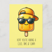 Carte postale Funny Yellow Popsicle Pun (Devant)