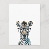 Carte Postale Funny Zebra Porter des lunettes (Devant)