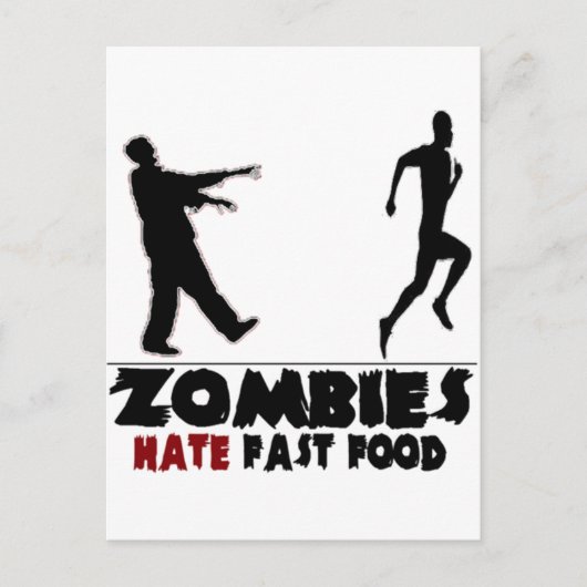 Carte Postale Funny Zombies Restauration rapide (Devant)