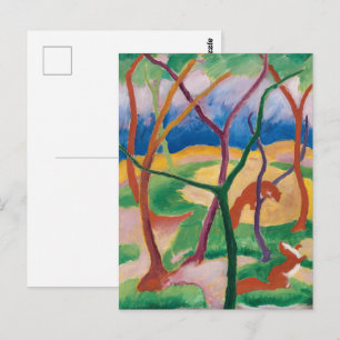 Carte Postale Furets au jeu de Franz Marc Art expressionniste