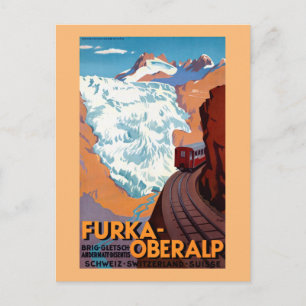 Carte Postale Furka Oberalp Poster vintage ferroviaire suisse