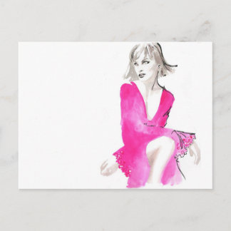 Carte Postale Fuschia Silk