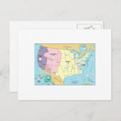 Carte Postale Fuseaux horaires américains (Devant / Derrière)