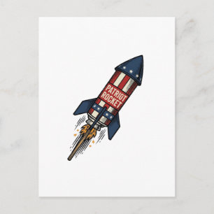 Carte Postale Fusée Patriot 4 juillet Conception de feux d'artif