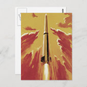 Carte Postale Fusée rétro de la fusée (Devant / Derrière)