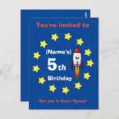 Carte postale - Fusée spatiale Anniversaire person (Devant / Derrière)