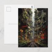 Carte Postale Fusion futuriste de Manhattan et Bangkok (Devant / Derrière)