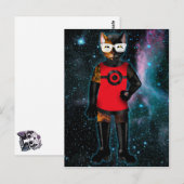 Carte Postale Futur chat dans l'espace (Devant / Derrière)