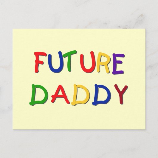 Carte Postale Futur papa Couleurs primaires Tshirts et cadeaux (Devant)
