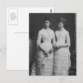 Carte Postale Futur Tsarina Alexandra de Russie & soeur Irene (Devant / Derrière)