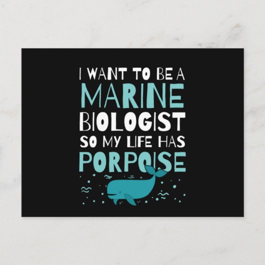 Carte Postale Future biologiste marin Ma vie a un but design (Devant)