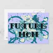 Carte Postale Future Mom - Coeurs et fleurs (Devant / Derrière)