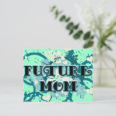 Carte Postale Future Mom - Coeurs et fleurs (Debout devant)