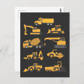 Carte Postale Futurs véhicules d'opérateur de pelleteuse de cons (Devant / Derrière)