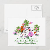 Carte Postale G. B. Shaw Citation végétarienne (Devant / Derrière)