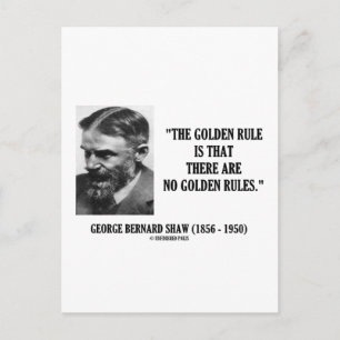 Carte Postale G. B. Shaw Golden Rule No Golden Rules Citation