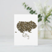 Carte Postale G. Cochon" avec cochon de Guinée classique (Debout devant)