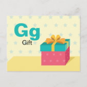 Carte Postale G est pour le cadeau - Alphabet Flash Card (Devant)