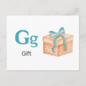 Carte Postale G est pour le cadeau - Alphabet Flash Card (Devant)