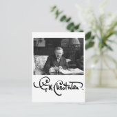 Carte Postale G.K. Chesterton au travail (Debout devant)