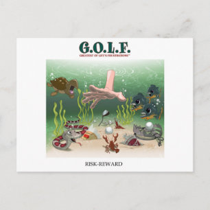 CARTE POSTALE G.O.L.F. LA PLUS GRANDE DES FRUSTRATIONS DE LA VIE