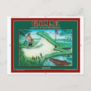 CARTE POSTALE G.O.L.F. LE PLUS GRAND DES FRUSTRATIONS DE LA VIE