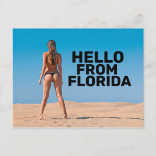 CARTE POSTALE G-STRING BIKINI GIRL HELLO DE FLORIDE POSTCARDS