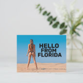 CARTE POSTALE G-STRING BIKINI GIRL HELLO DE FLORIDE POSTCARDS (Debout devant)