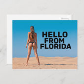 CARTE POSTALE G-STRING BIKINI GIRL HELLO DE FLORIDE POSTCARDS (Devant / Derrière)