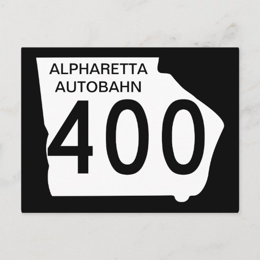 Carte Postale GA 400 "Alpharetta Autobahn" (Devant)