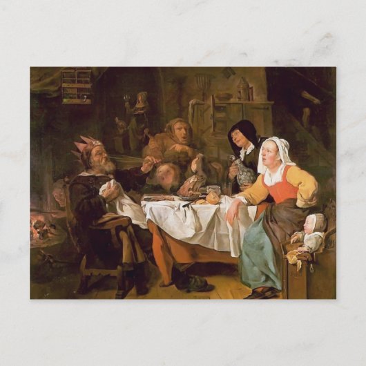 Carte Postale Gabriel Metsu - Fête du roi des haricots (Devant)