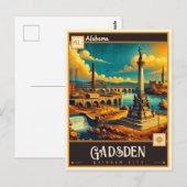Carte Postale Gadsden, Alabama | VINTAGE (Devant / Derrière)
