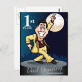 Carte Postale Gagnant de la danse drôle de Papa  (Devant / Derrière)