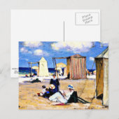 Carte Postale Gagnon - La plage de Dinard, art (Devant / Derrière)