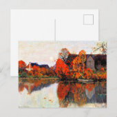 Carte Postale Gagnon - L'étang en octobre, peinture d'art, (Devant / Derrière)