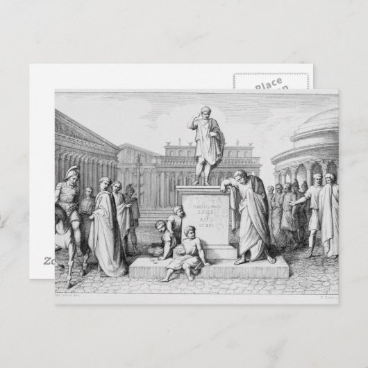 Carte Postale Gaius Gracchus pleurant devant la statue de son pè (Devant / Derrière)