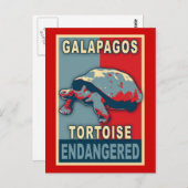Carte Postale Galapagos en danger Tortoise Pop Art Tshirts (Devant / Derrière)