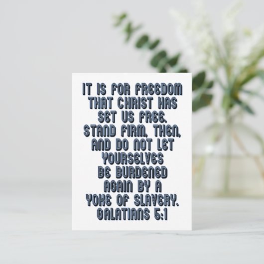 Carte Postale Galates 5:1 (Debout devant)