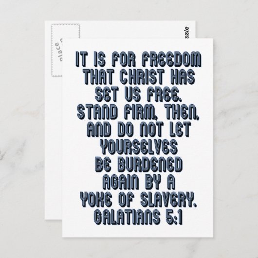 Carte Postale Galates 5:1 (Devant / Derrière)