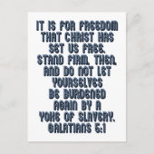 Carte Postale Galates 5:1 (Devant)