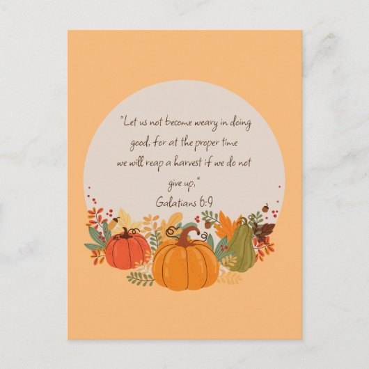 Carte Postale Galates 6:9 Récolte Automne Automne Chute Merci Ci (Devant)