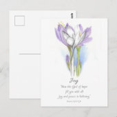 Carte Postale Galates Fruit de l'Esprit Joie Écriture Crocus (Devant / Derrière)