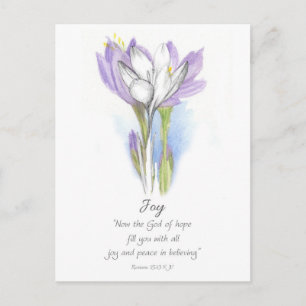 Carte Postale Galates Fruit de l'Esprit Joie Écriture Crocus