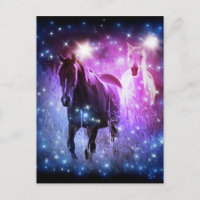 Galaxie romantique bleu violet étoiles Galloping H