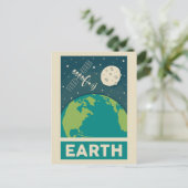 Carte Postale Galaxie satellite Rétro Terre (Debout devant)