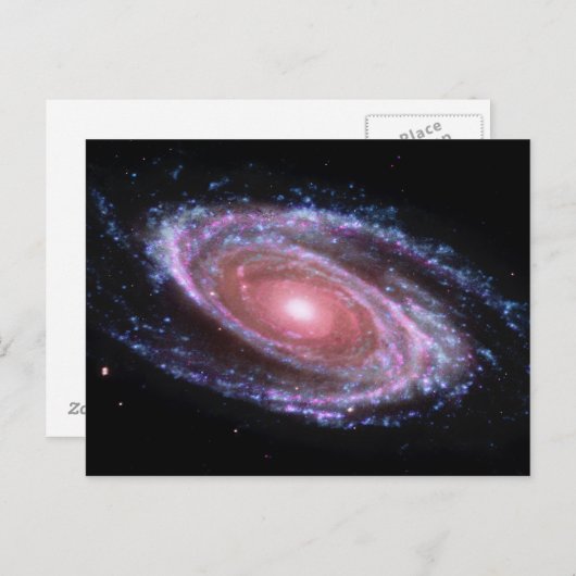 Carte postale Galaxie spirale rose (Devant / Derrière)