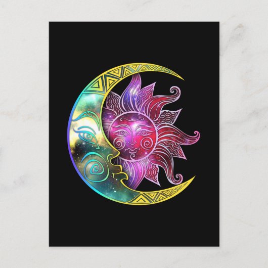 Carte Postale Galaxie Spirituelle Sun Moon (Devant)