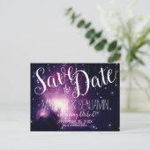 Carte Postale Galaxie violette Étoiles célestes Éclairage Enregi (Debout devant)