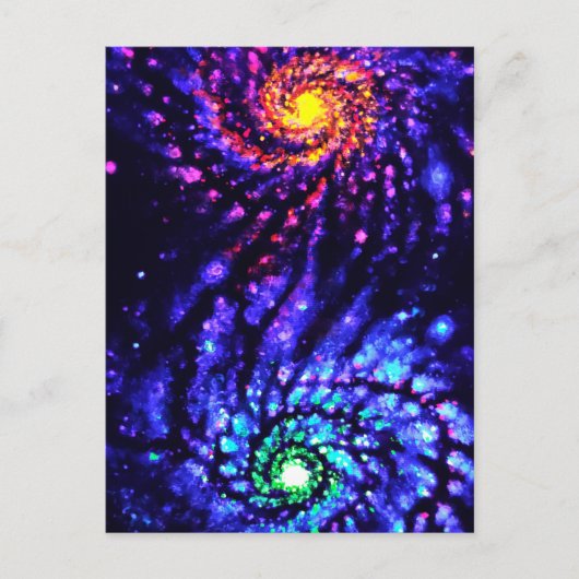 Carte Postale Galaxies colorées (Devant)