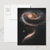Carte Postale Galaxies en spirale en forme de rose (Devant / Derrière)